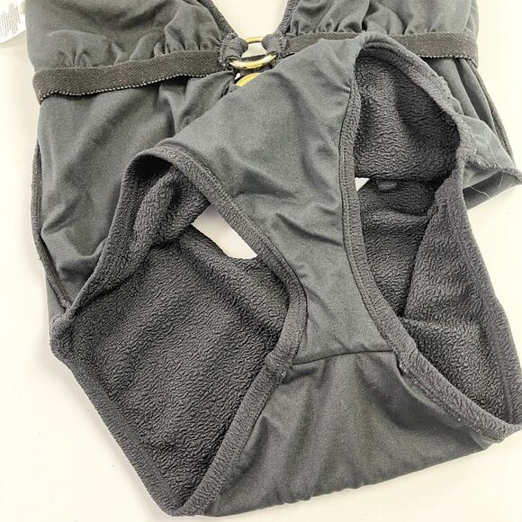 Shade Shore Womens Swimsuit Size Medium Black Gold One Piece Beach Summer Travel - Picture 8 of 8